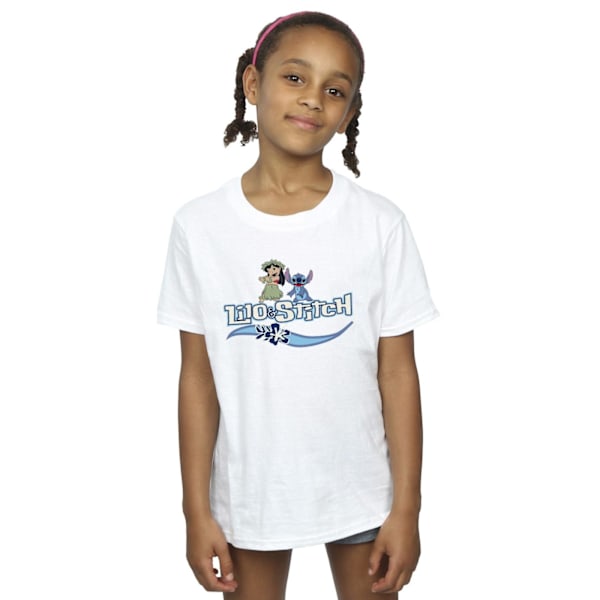 Disney Girls Lilo And Stitch Characters Bomull T-Shirt 3-4 År White 3-4 Years