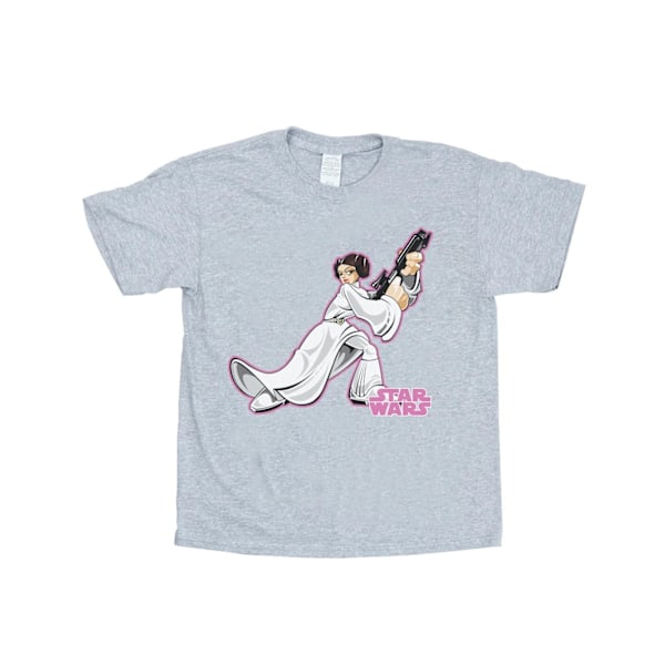 Star Wars T-shirt med Princess Leia för flickor, 5-6 år Heather Grey 5-6 Years