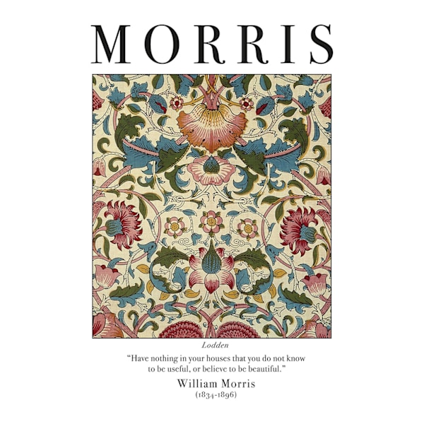 William Morris Lodden Pappersutskrift 40cm x 30cm Flerfärgad Multicoloured 40cm x 30cm