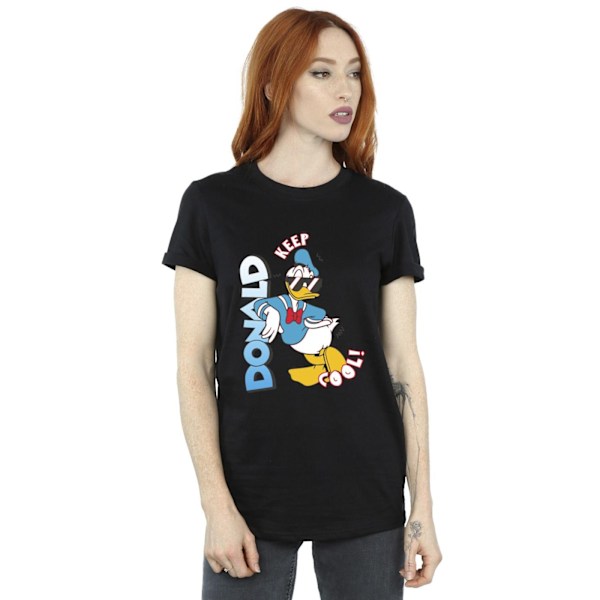 Disney Dam/Kvinnor Kalle Anka Cool Cotton Boyfriend T-Shirt Black 3XL