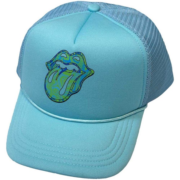 The Rolling Stones Psychedelic Mesh Back Baseball Cap One Size Light Blue One Size