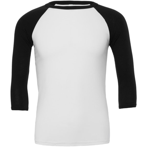 Canvas herr 3/4-ärmad baseball T-shirt 2XL vit/svart White/Black 2XL