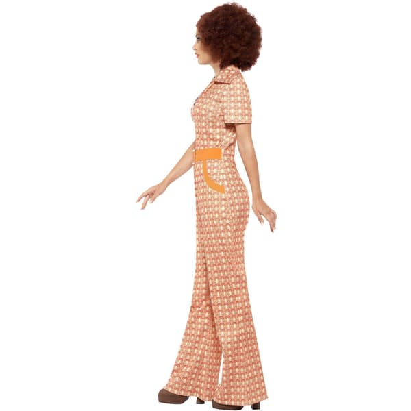 Smiffys Dam/Dam Authentic 70-tals Chic Kostym M Orange Orange M