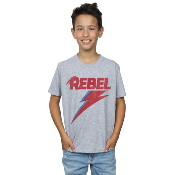 David Bowie Boys Distressed Rebel T-Shirt 7-8 år Sports Grey Sports Grey 7-8 Years