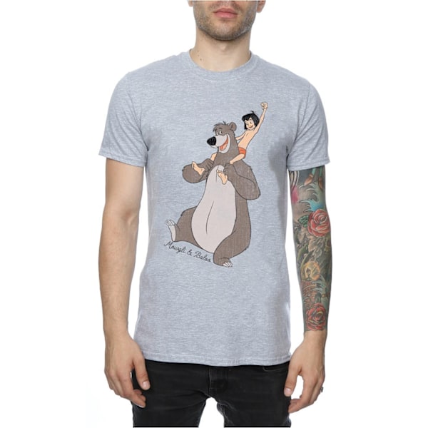 Disney Herr The Jungle Book Classic Mowgli Och Baloo T-Shirt M Heather Grey M