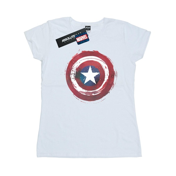 Marvel Dam/Kvinnor Captain America Splatter Shield Bomull T-Shirt M Vit White M