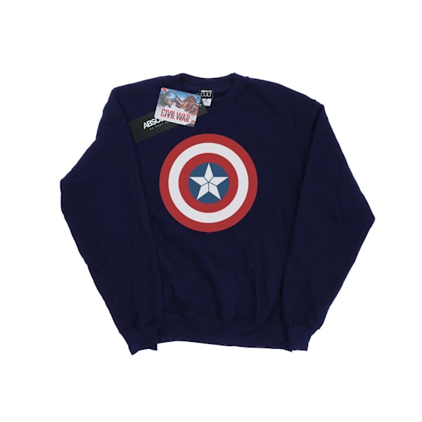 Marvel Herr Captain America Civil War Shield Sweatshirt XL Marinblå Navy Blue XL