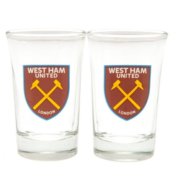 West Ham United FC Crest Shot Glasset ( set med 2) One Size Cl Clear One Size