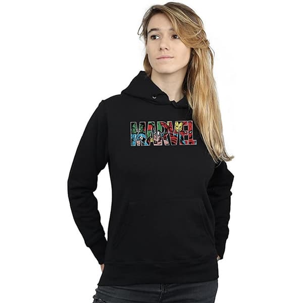 Marvel Comics Dam/Dam Infill Logo Hoodie M Svart Black M