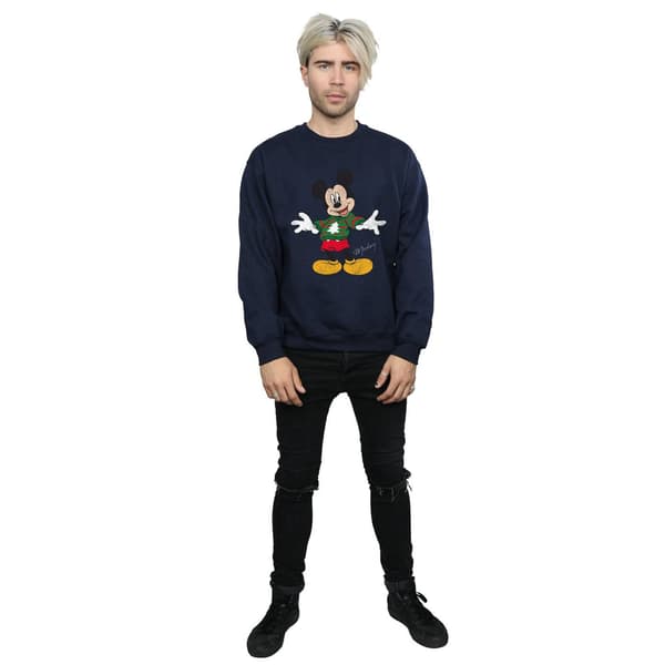 Disney Herr Mickey Mouse Jultröja Sweatshirt M Marinblå Navy Blue M