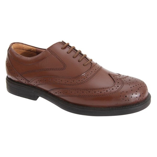 Scimitar Mens Wing Cap Brogue Oxford Shoes 9 UK Brown Brown 9 UK