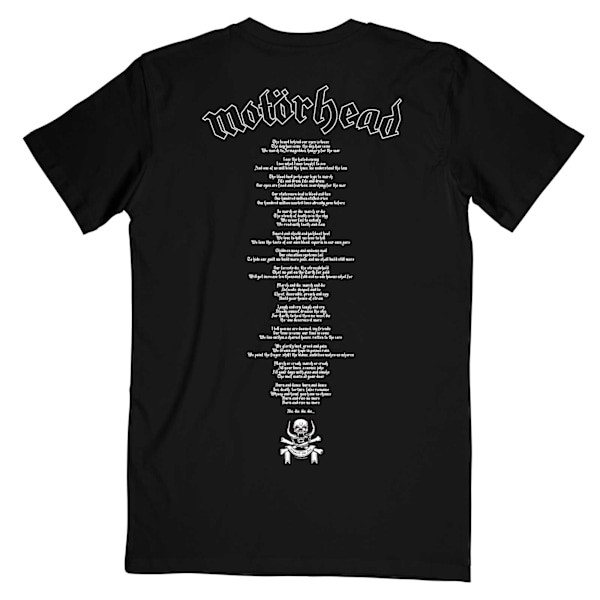 Motorhead Unisex Adult March Or Die Song Lyrics Bomull T-shirt Black L