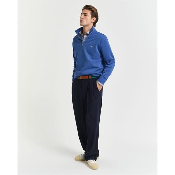Gant Herr Broderad Logotyp Half Zip Tröja XL Blå Blue XL
