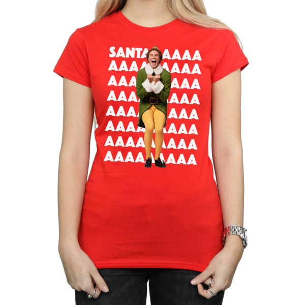 Elf Dam/Kvinna Buddy Santa Scream Bomull T-shirt XL Röd Red XL