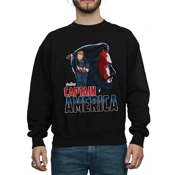 Marvel Herr Avengers Infinity War Captain America Karaktär Sweatshirt Black M