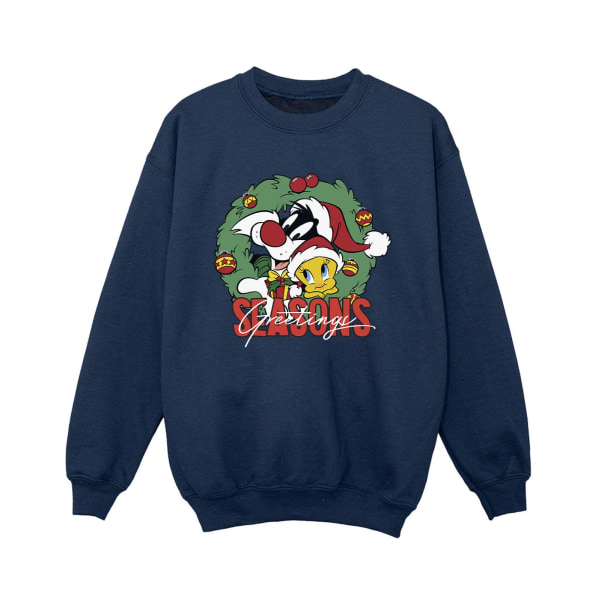 Looney Tunes Boys Seasons Greetings Sweatshirt 5-6 Years Navy B Navy Blue 5-6 Years