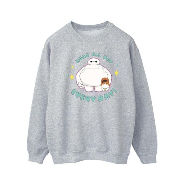 Disney Herr Big Hero 6 Baymax Kramar Varje Dag Sweatshirt 5XL Spor Sports Grey 5XL