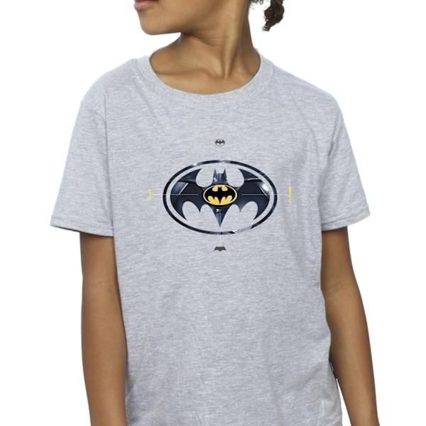 DC Comics Girls The Flash Batman Metal Logo Bomull T-shirt 7-8 Sports Grey 7-8 Years