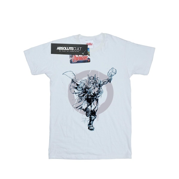 Marvel Girls Thor Circle Bomull T-shirt 12-13 år Vit White 12-13 Years