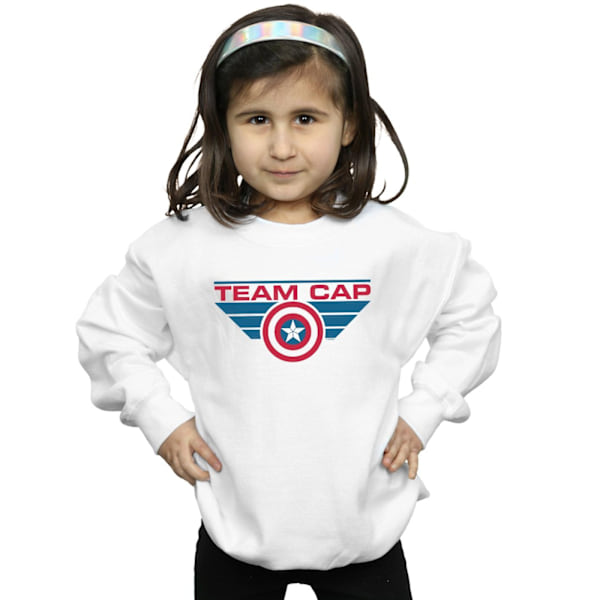 Marvel Girls Captain America Civil War Team Cap Sweatshirt 5-6 White 5-6 Years