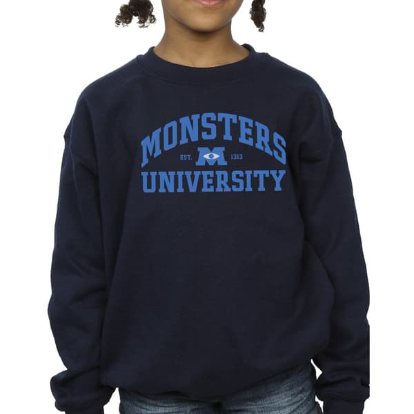 Disney Flickor Monsters University Logotyp Tröja 3-4 År Marinblå Navy Blue 3-4 Years