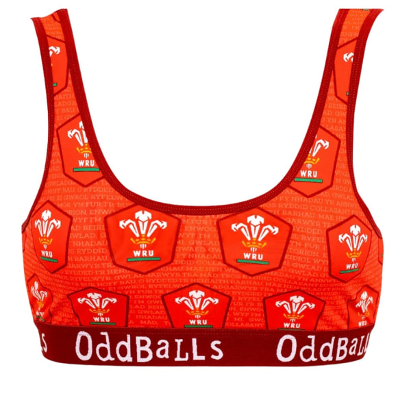 OddBalls Dam/Dam Hemma Welsh Rugby Union Bralette S Röd Red S