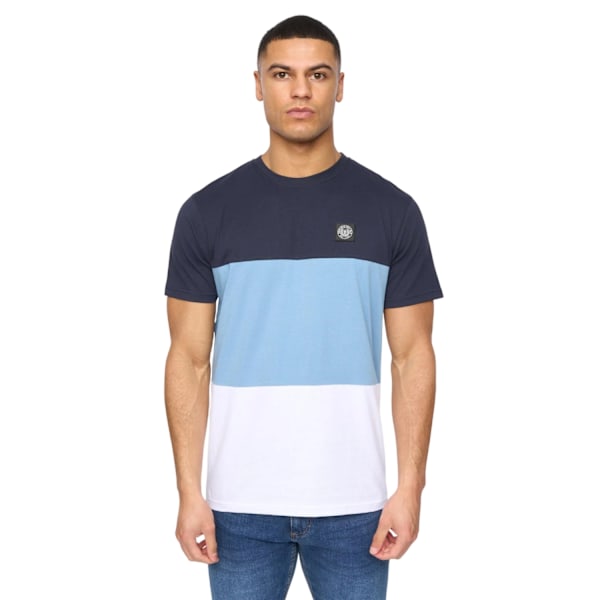 Henleys Herr Henpanel Färgblock Bomulls T-shirt M Marinblå Navy M