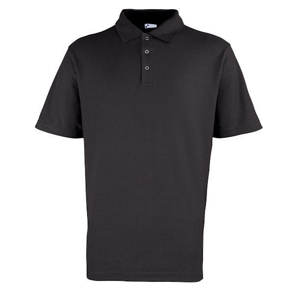 Premier Herr Pique Stud Front Polo Shirt 3XL Svart Black 3XL