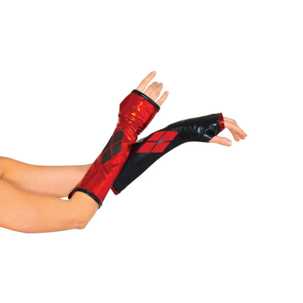 Harley Quinn Unisex vuxenhandske One Size Röd/Svart Red/Black One Size