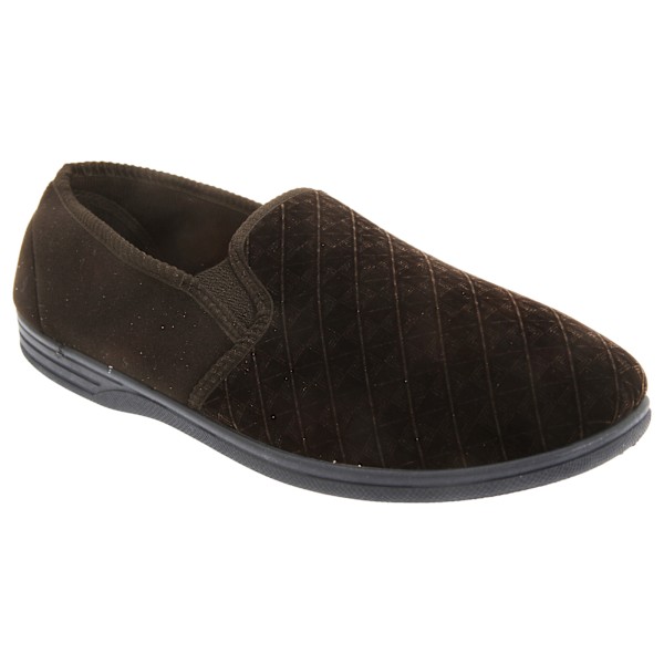 Zedzzz herr Kevin Velour toffel med dubbla kilar 13 UK brun Brown 13 UK