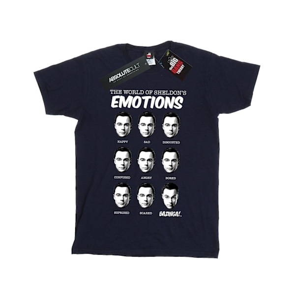 The Big Bang Theory Girls Sheldon Emotions Bomull T-shirt 12-13 Navy Blue 12-13 Years