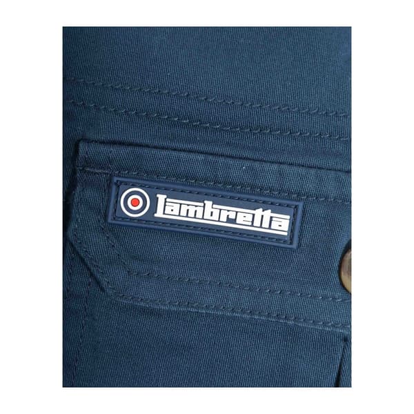 Lambretta Cargo Shorts med Gummerad Logotyp för Herr 38R Marinblå Navy 38R