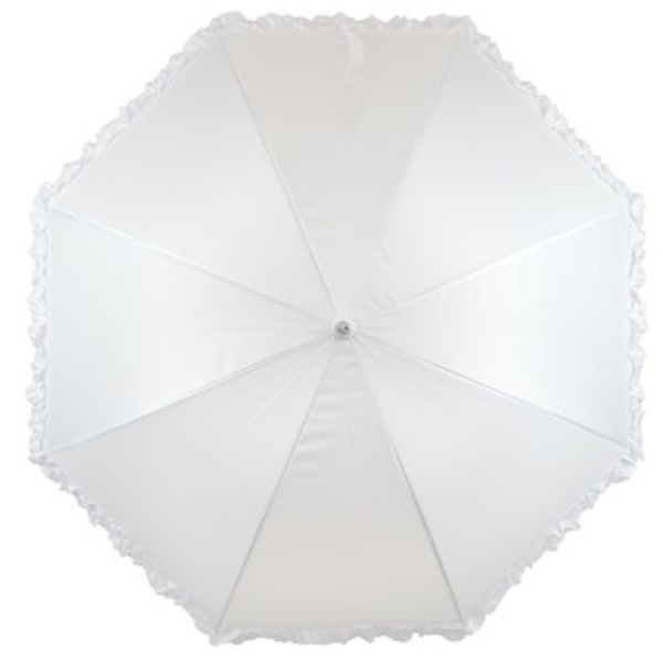 Drizzles Frilled Bridal Stick Umbrella One Size White White One Size