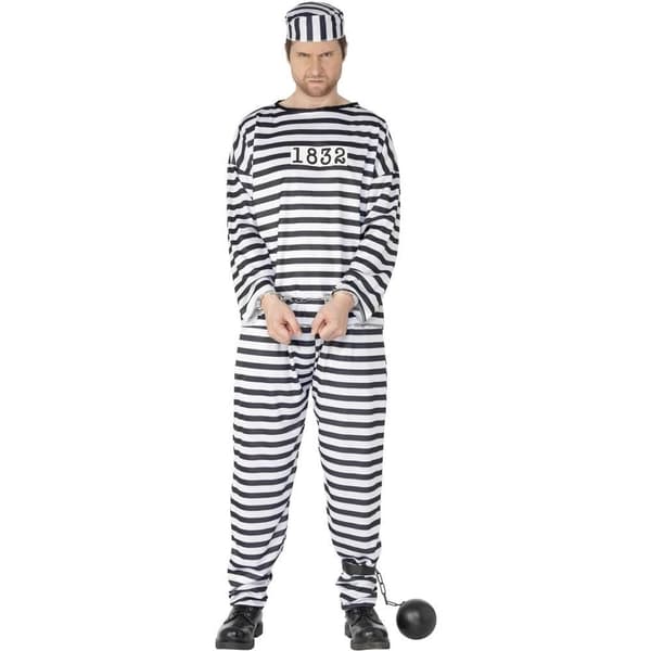 Smiffys Fångdräkt för män M Vit White M