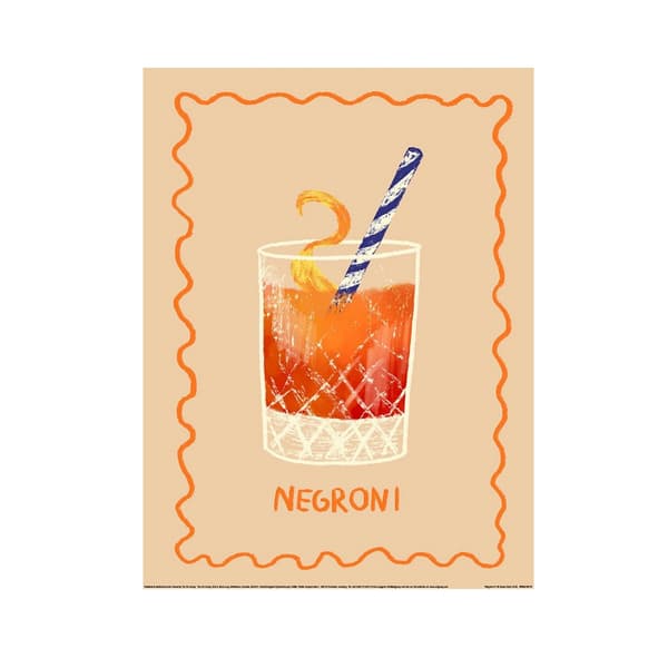 Studio Dolci Negroni II Papperstryck 40cm x 30cm Orange Orange 40cm x 30cm