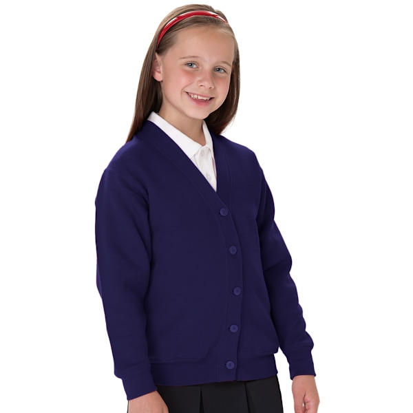 Jerzees Schoolgear Barn Cardigan i fleece för barn 7-8 Lila Purple 7-8