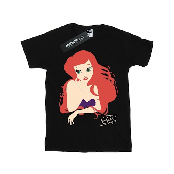 Disney Princess Girls Ariel Silhouette Bomull T-shirt 9-11 År Black 9-11 Years