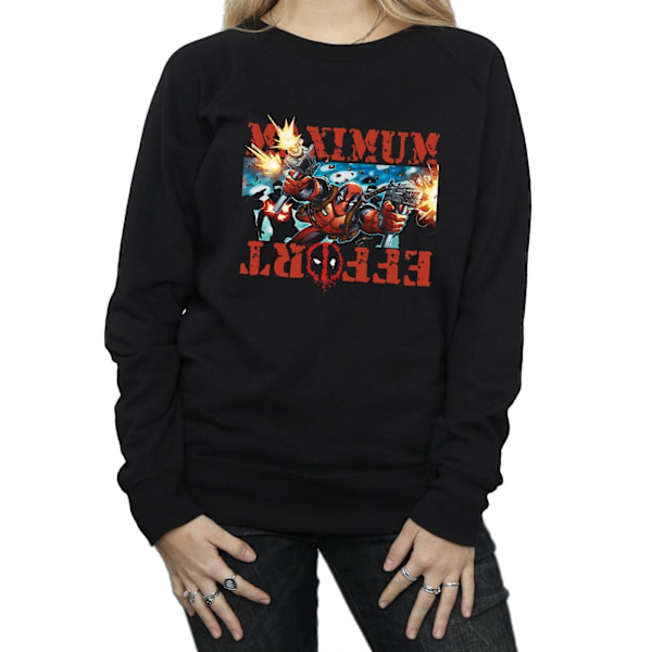 Marvel Dam/Kvinnor Deadpool Maximum Effort Sweatshirt S Svart Black S