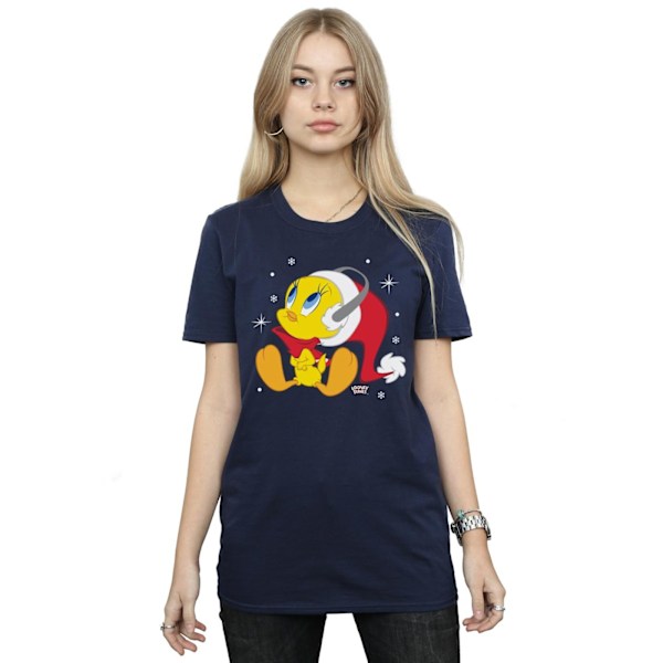 Looney Tunes Dam/Damer Jul Tweety Bomull Boyfriend T-shirt Navy Blue L