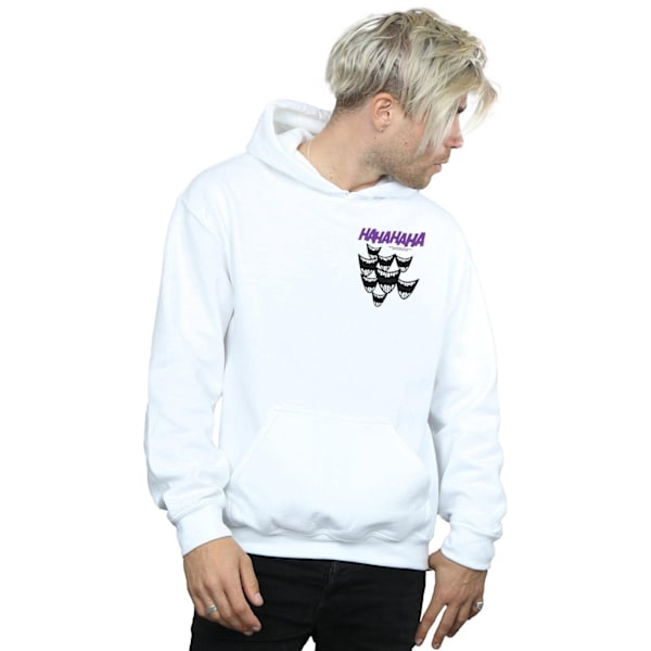 DC Comics Herr Batman Joker Smile Brösttryck Hoodie 4XL Vit White 4XL