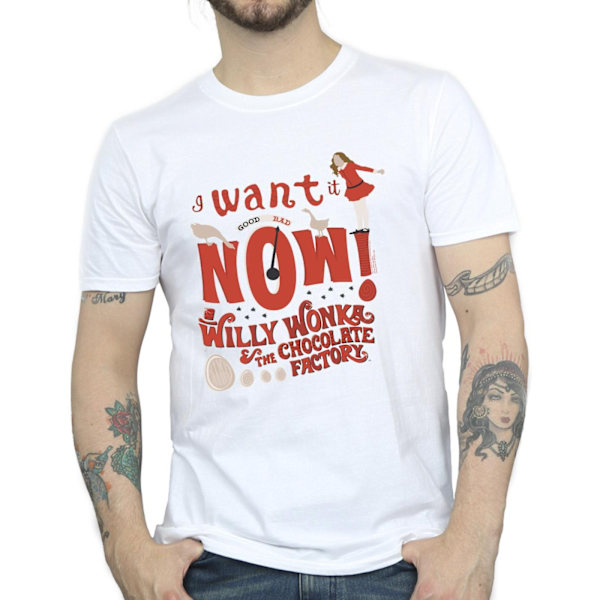 Willy Wonka Herr Verruca Salt Jag Vill Ha Den Nu T-shirt 3XL Vit White 3XL