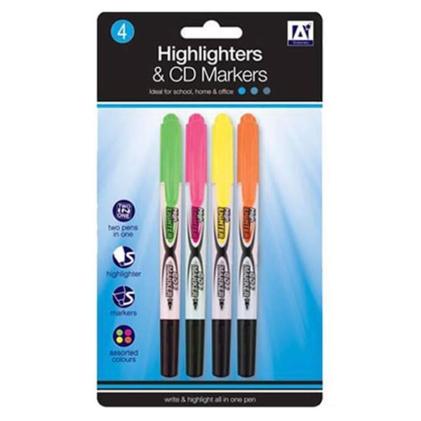 Anker Marker & Highlighter (Pack med 4) One Size Flerfärgad Multicoloured One Size