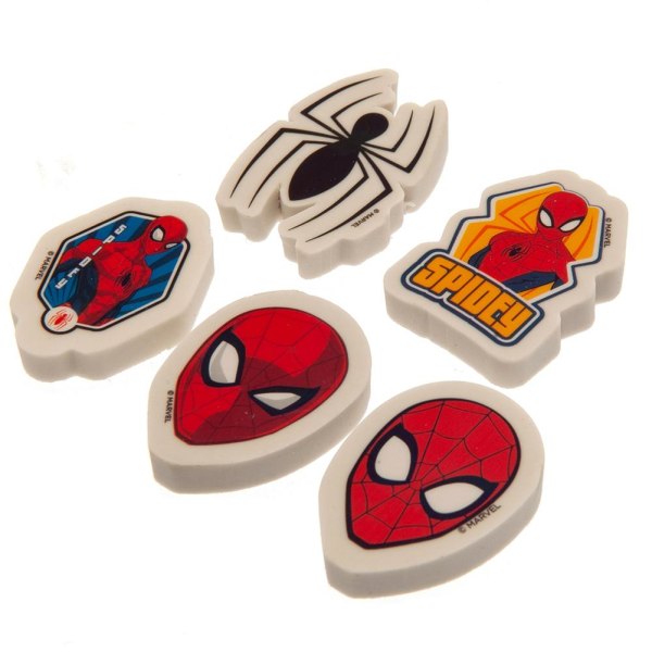Spider-Man Erasers Set (paket med 5) One Size Vit/Röd/Svart White/Red/Black One Size