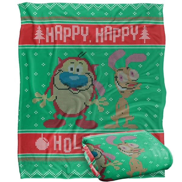 Ren & Stimpy Silkeslen Jul Tröja Supersoft Filt Multicoloured One Size
