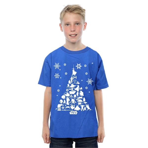 Star Wars Julgran T-shirt för pojkar 7-8 år Kungligt blå Royal Blue 7-8 Years