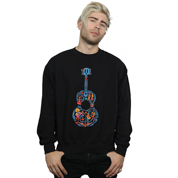 Disney Herr Coco Gitarr Mönster Sweatshirt M Svart Black M
