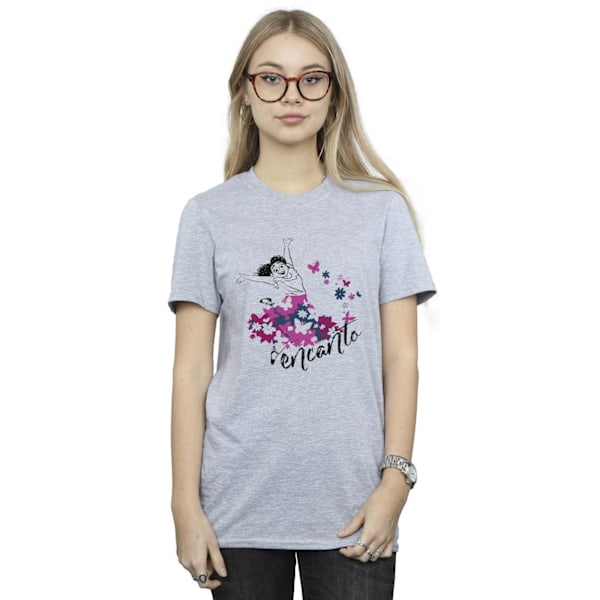Disney Dam/Kvinnor Encanto Mirabel Blommig Bomull Boyfriend T- Sports Grey XL