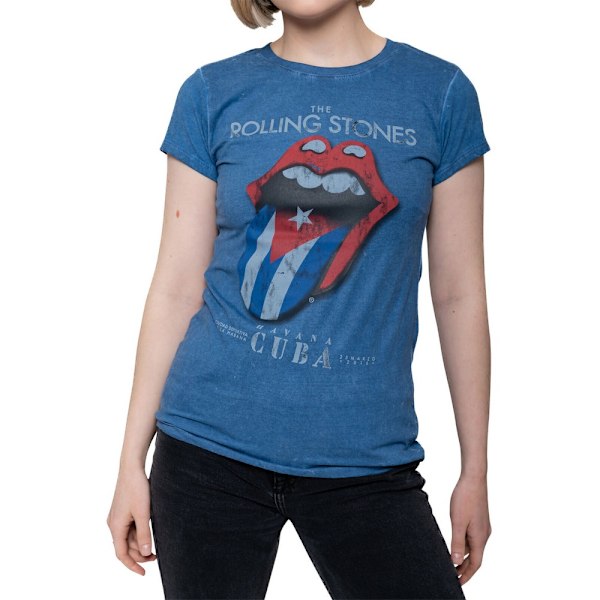 The Rolling Stones Dam/Dam Havana Cuba T-shirt L Denim Blå Denim Blue L