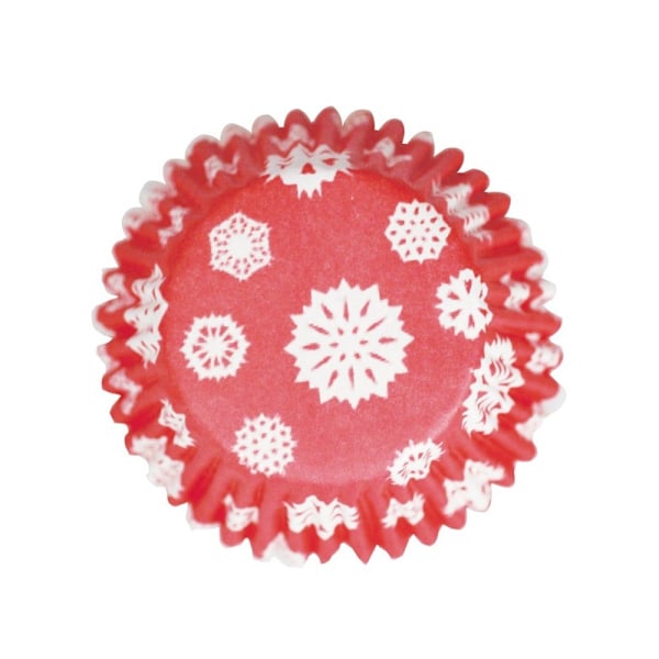Snöflinga Jul Muffin och Cupcake Fodral (Paket med 54) En Storlek Red/White One Size