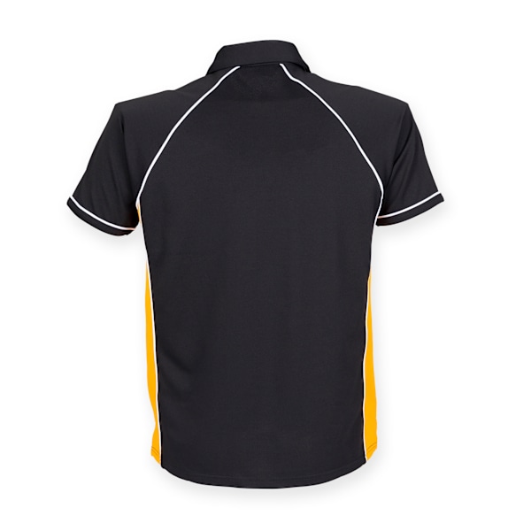 Finden & Hales Herr Piped Performance Sports Polo Shirt 3XL Bla Black/Amber/White 3XL